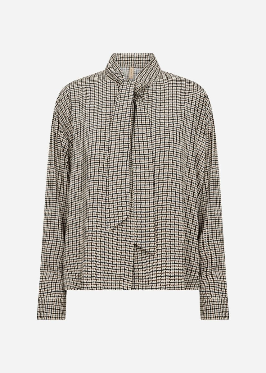 SC-HALIA 2- AOP Shirt Dusty blue - RUTHERFORD & Co