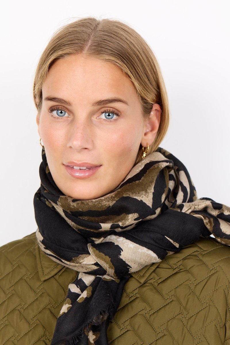 SC - VIRNA 1 OLIVE SCARF - RUTHERFORD & Co