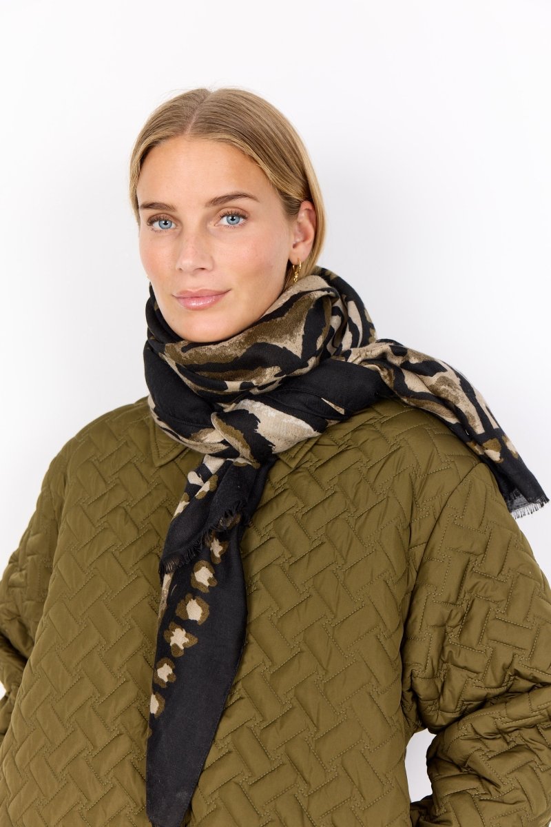 SC - VIRNA 1 OLIVE SCARF - RUTHERFORD & Co