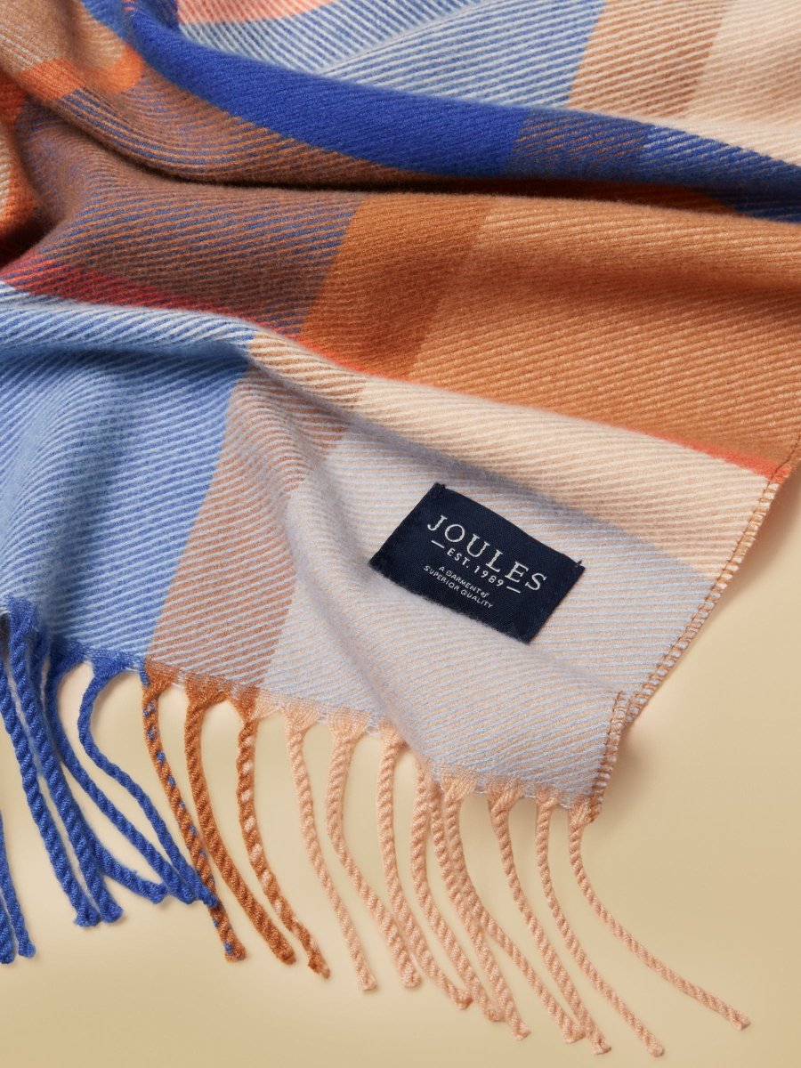 Scarf - Blue Cream Check - RUTHERFORD & Co