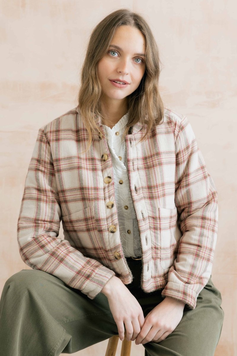 Scarlett Reversible Textured Bouclé Jacket Mushroom - RUTHERFORD & Co