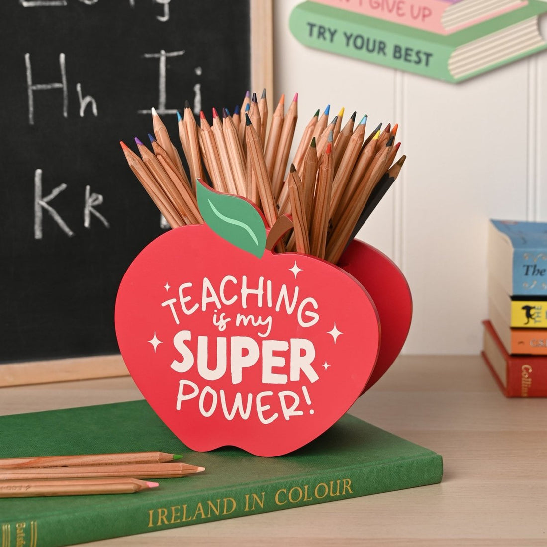 School Years Apple Teacher Pen Pot - RUTHERFORD & Co