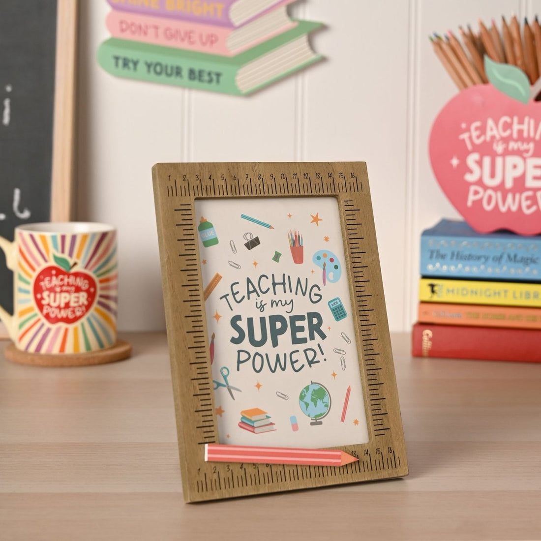 School Years Framed Plaque - Teaching Is My Super Power - RUTHERFORD & Co