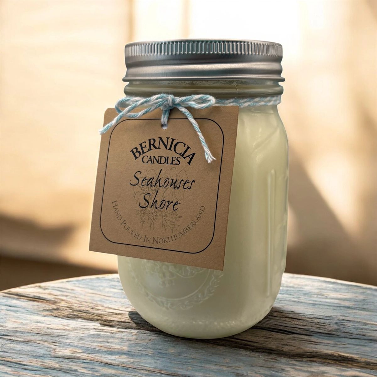 Seahouses Shore Large Mason Jar Candle - RUTHERFORD & Co