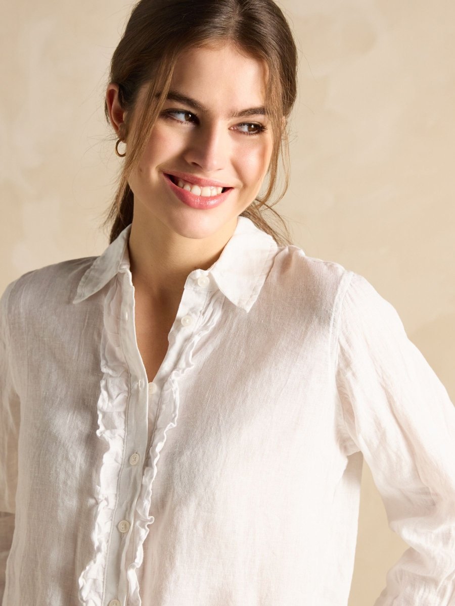 Selene White 100% Linen Shirt - RUTHERFORD & Co