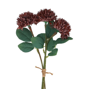 Set/3 Flower 29cm - Burgundy Mini Dahlia - RUTHERFORD & Co