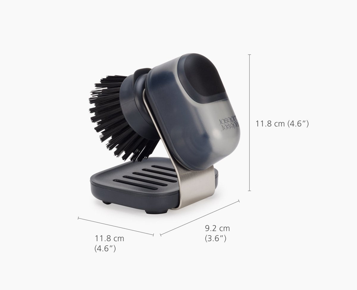 SinkTech™ Compact Soap Dispensing Washing Up Brush with Steel Stand - RUTHERFORD & Co
