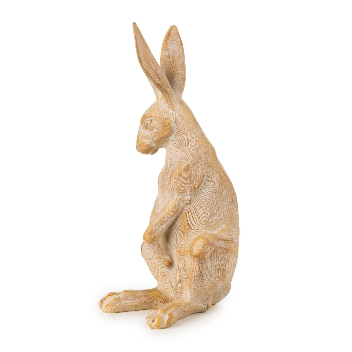 Sitting Hare Wood Effect 26cm - RUTHERFORD & Co
