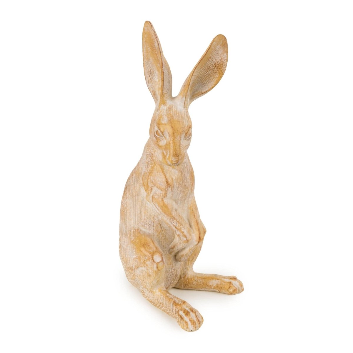 Sitting Hare Wood Effect 26cm - RUTHERFORD & Co