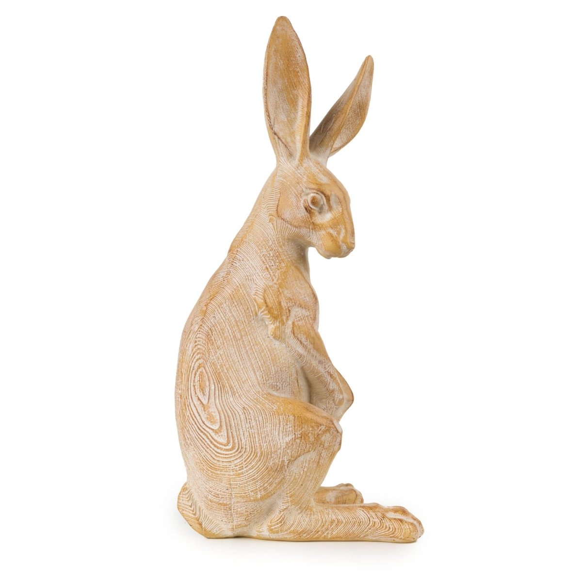 Sitting Hare Wood Effect 26cm - RUTHERFORD & Co