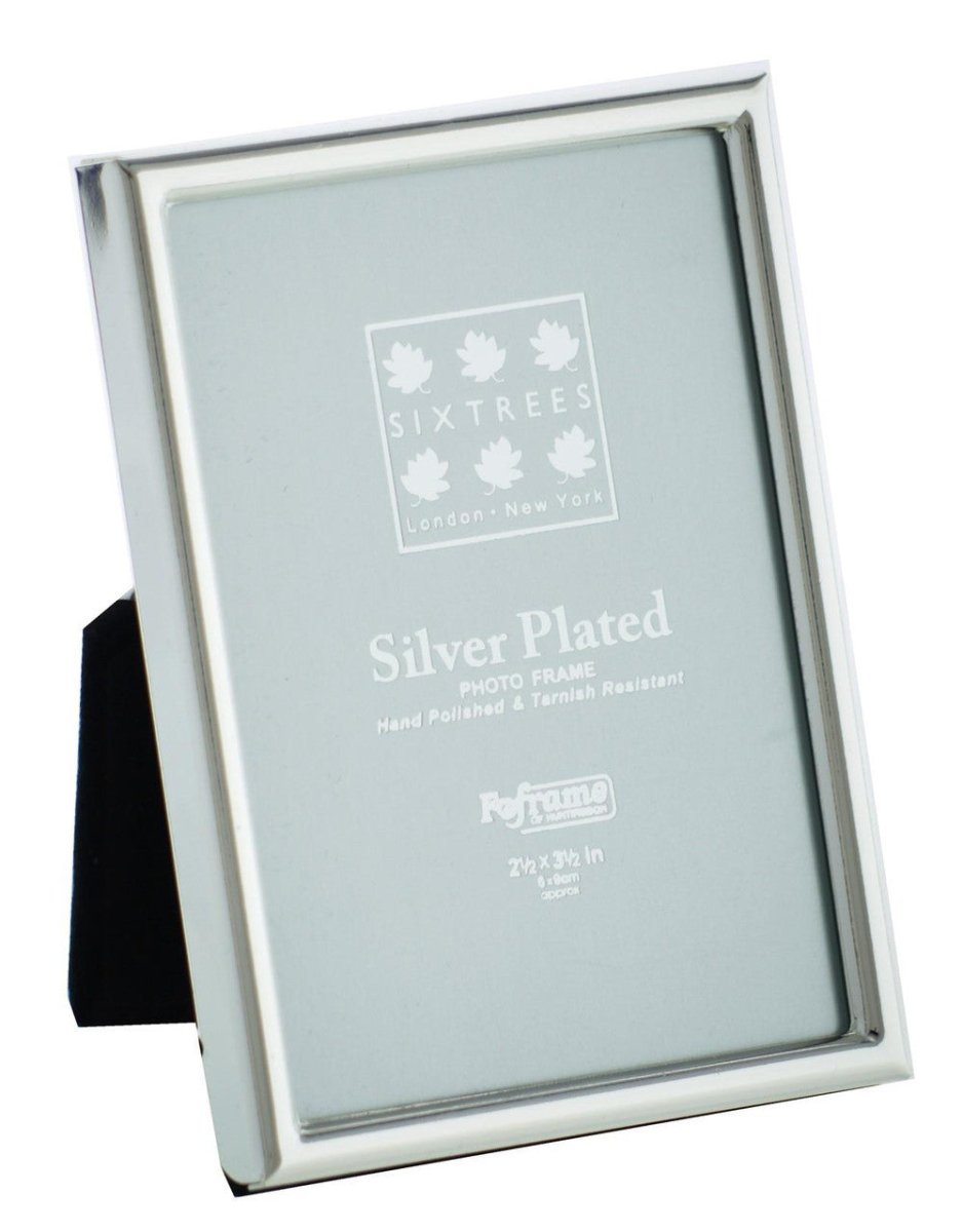 Sixtrees 2.5 x 3.5-inch Cambridge Narrow Rim Silver Plated - RUTHERFORD & Co