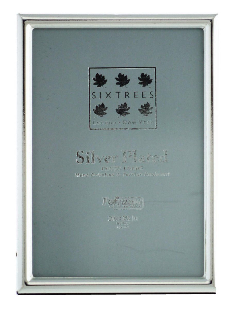 Sixtrees 2.5 x 3.5-inch Cambridge Narrow Rim Silver Plated - RUTHERFORD & Co