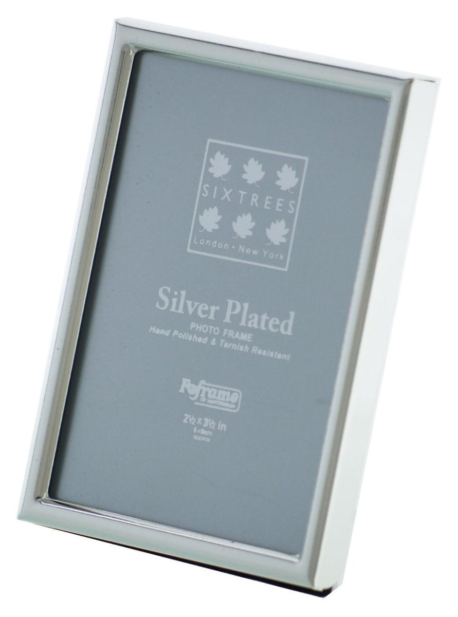 Sixtrees 2.5 x 3.5-inch Cambridge Narrow Rim Silver Plated - RUTHERFORD & Co