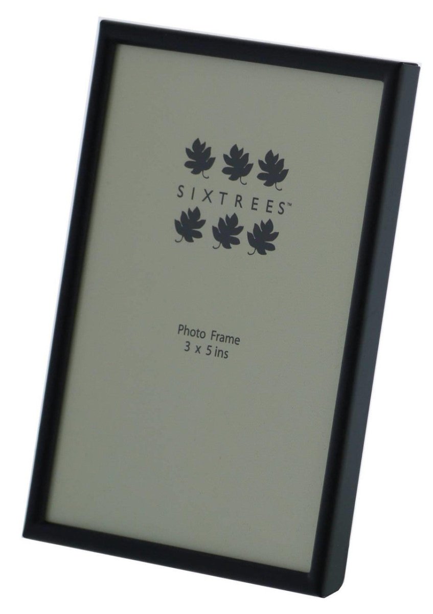 Sixtrees Cambourne Satin Black Metal 3 x 5 inch Photo Frame - RUTHERFORD & Co