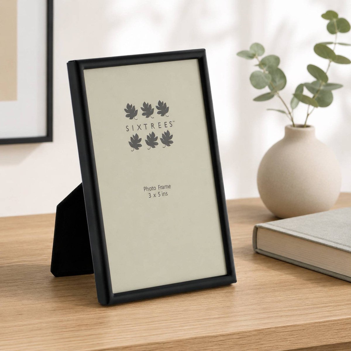 Sixtrees Cambourne Satin Black Metal 3 x 5 inch Photo Frame - RUTHERFORD & Co