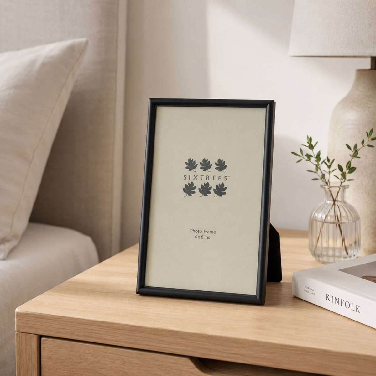 Sixtrees Cambourne Satin Black Metal 4 x 6 inch Photo Frame - RUTHERFORD & Co