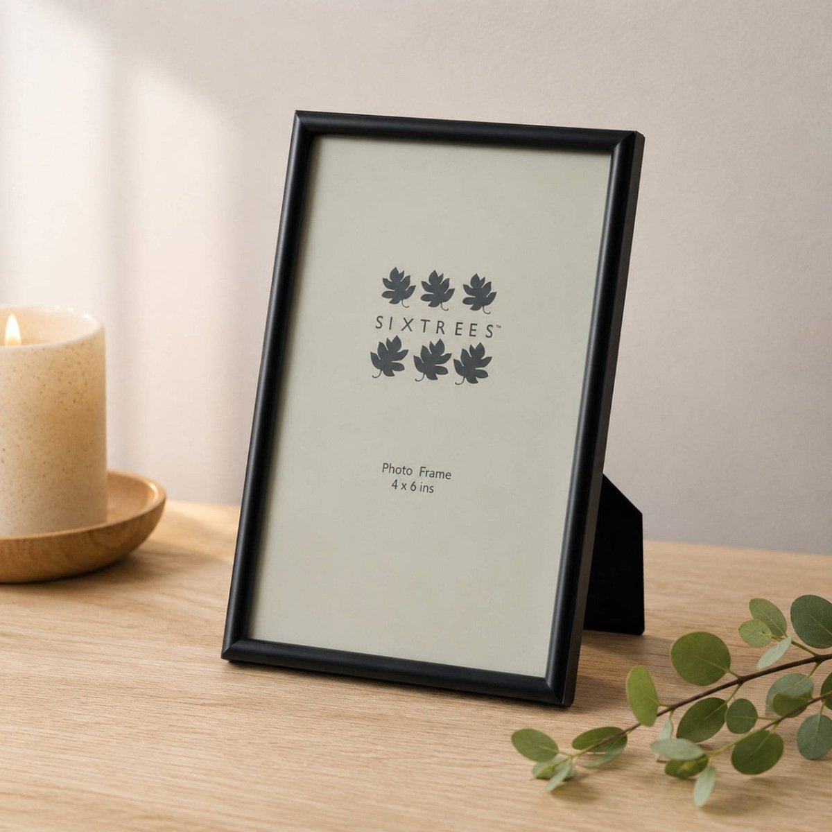 Sixtrees Cambourne Satin Black Metal 4 x 6 inch Photo Frame - RUTHERFORD & Co