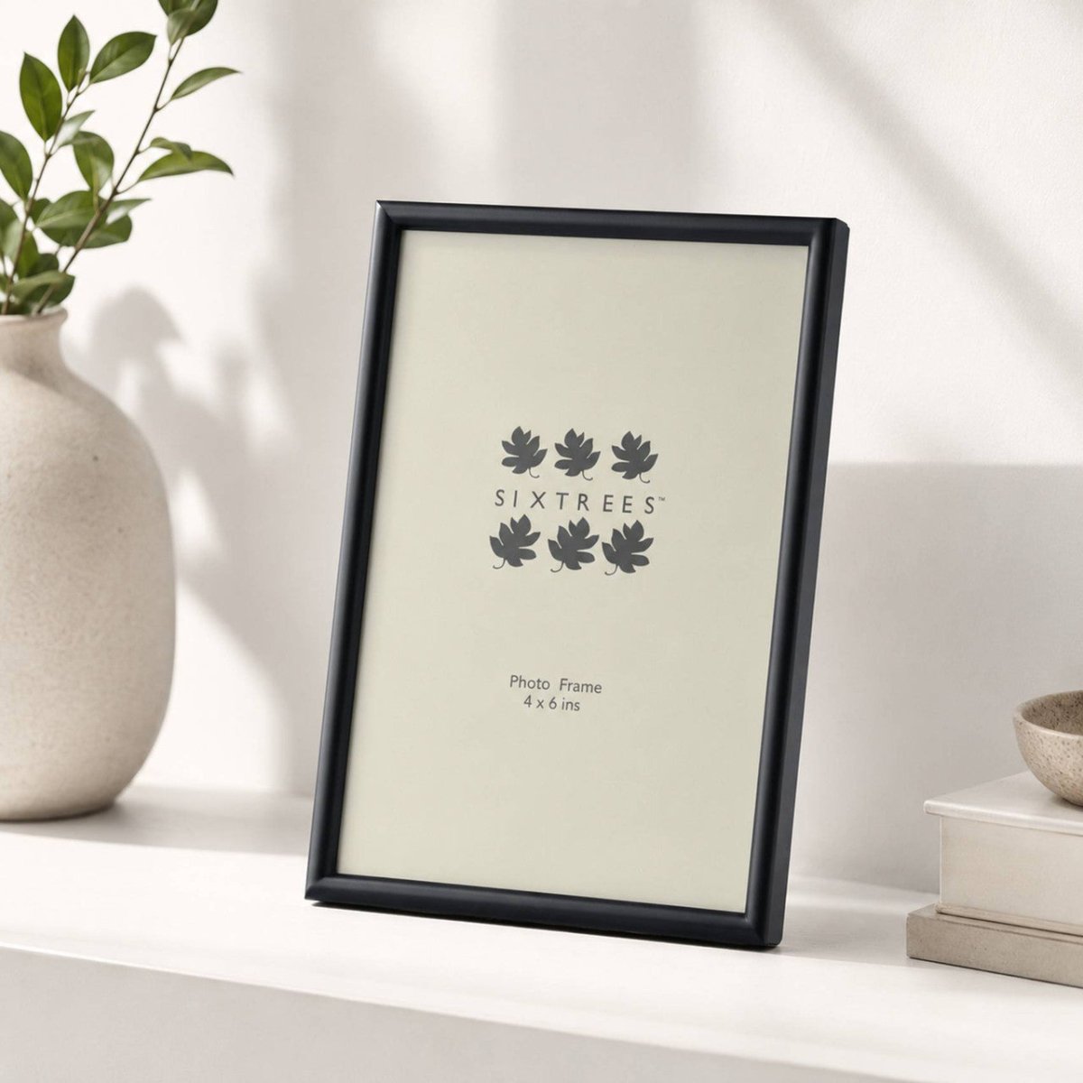 Sixtrees Cambourne Satin Black Metal 4 x 6 inch Photo Frame - RUTHERFORD & Co