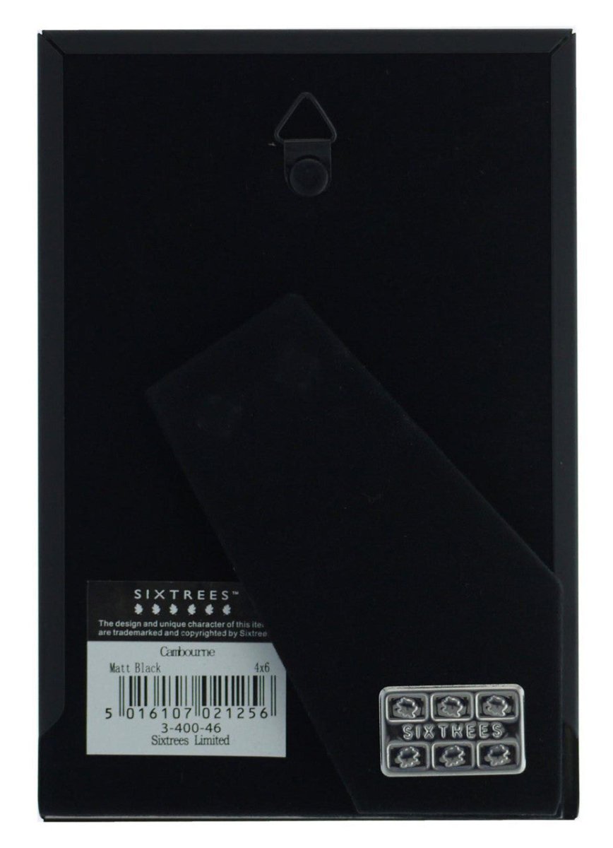 Sixtrees Cambourne Satin Black Metal 4 x 6 inch Photo Frame - RUTHERFORD & Co