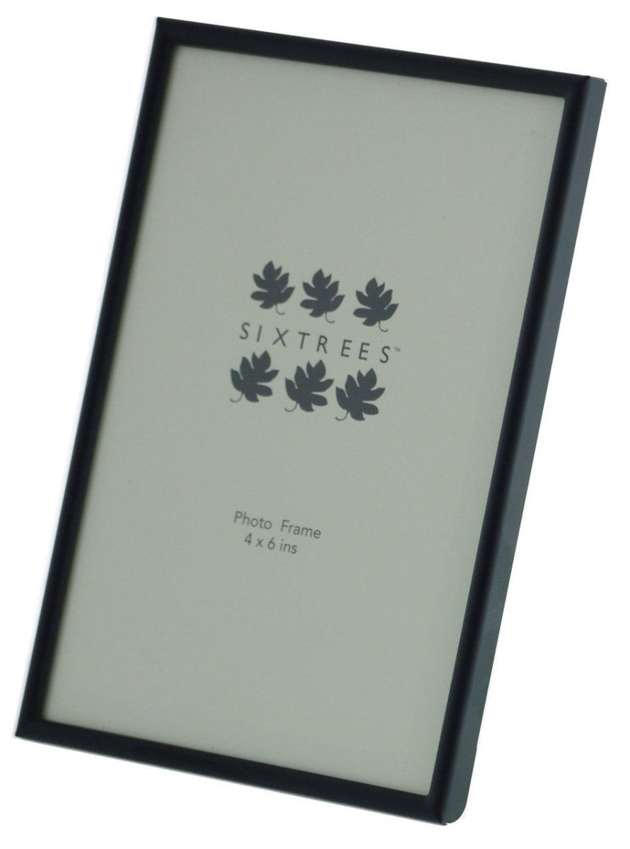Sixtrees Cambourne Satin Black Metal 4 x 6 inch Photo Frame - RUTHERFORD & Co