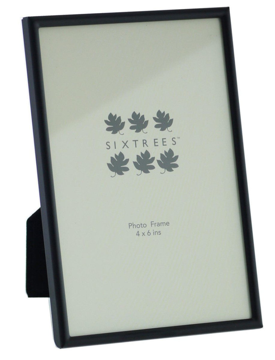 Sixtrees Cambourne Satin Black Metal 4 x 6 inch Photo Frame - RUTHERFORD & Co