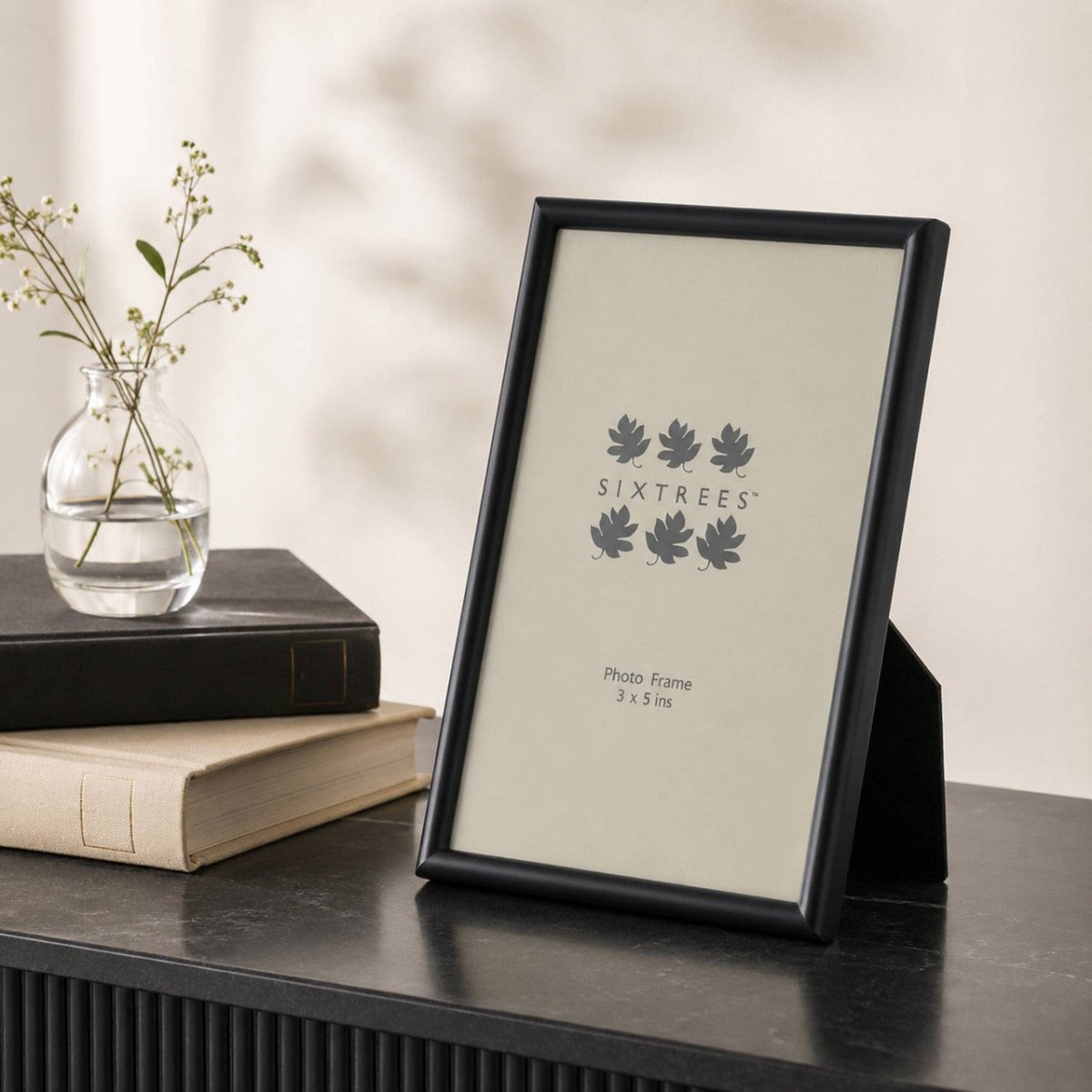 Sixtrees Cambourne Satin Black Metal 4 x 6 inch Photo Frame - RUTHERFORD & Co