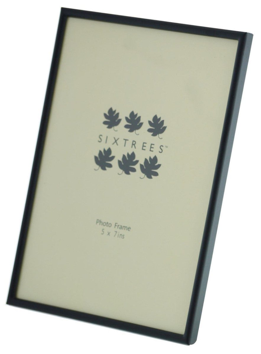 Sixtrees Cambourne Satin Black Metal 5 x 7 inch Photo Frame - RUTHERFORD & Co