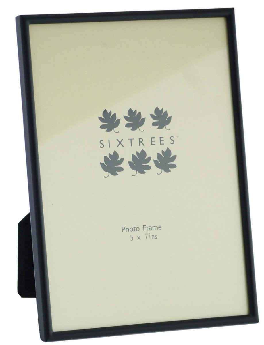 Sixtrees Cambourne Satin Black Metal 5 x 7 inch Photo Frame - RUTHERFORD & Co