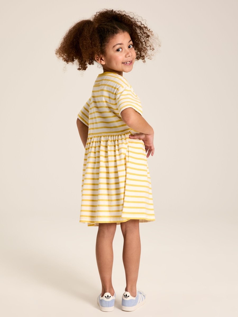 Skye Yellow Stripe T-Shirt Dress - RUTHERFORD & Co