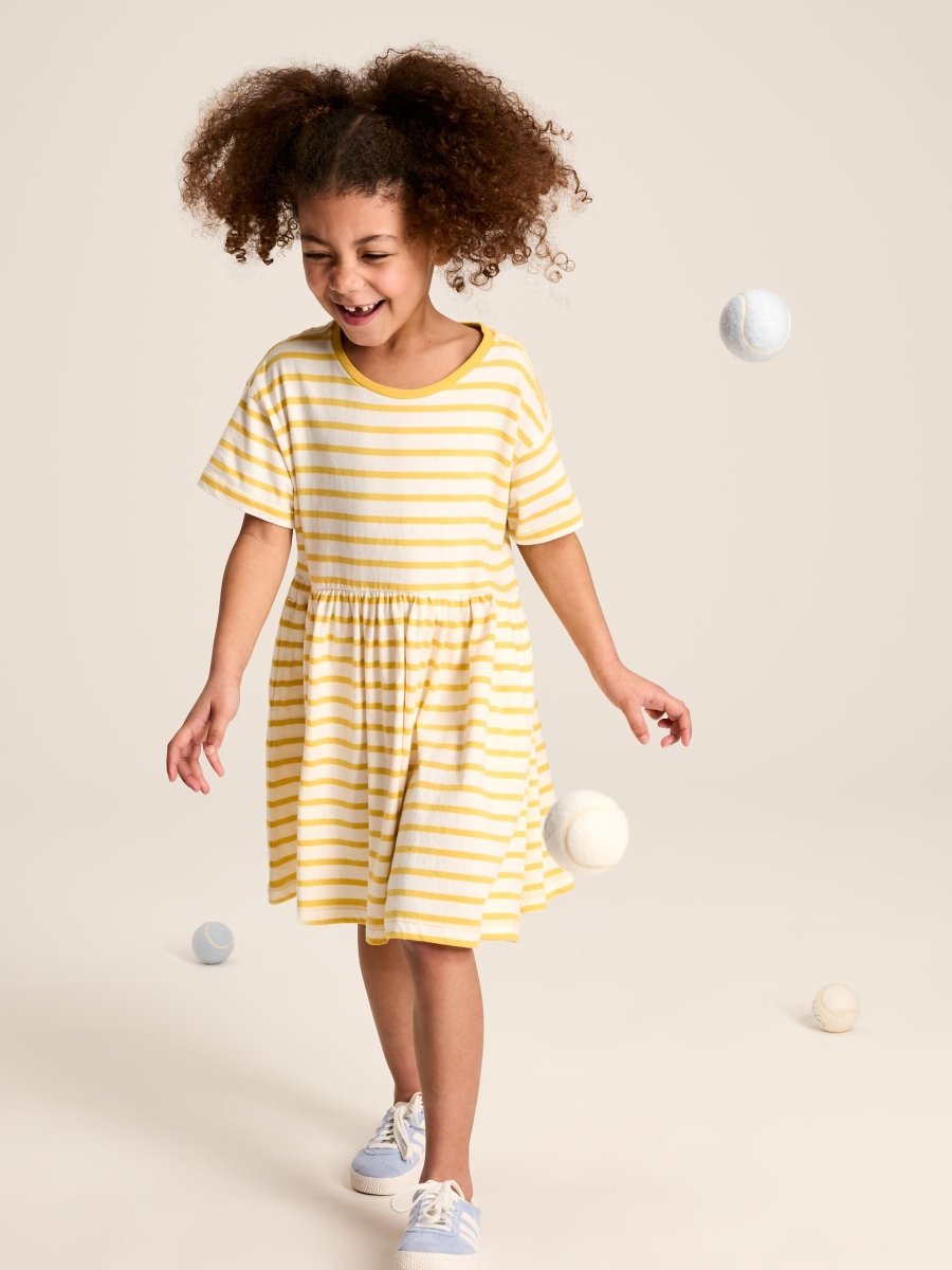 Skye Yellow Stripe T-Shirt Dress - RUTHERFORD & Co