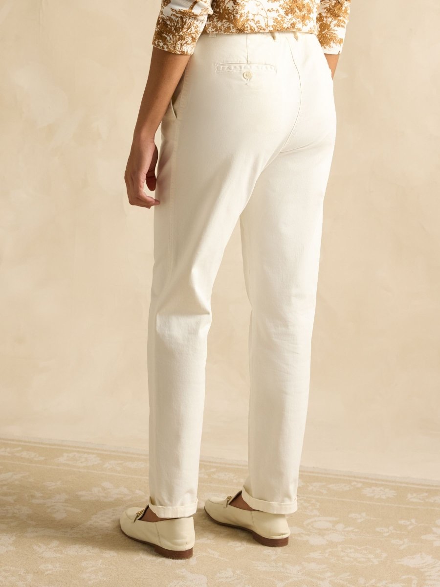 Slim Fit Cream Chino Trousers - RUTHERFORD & Co