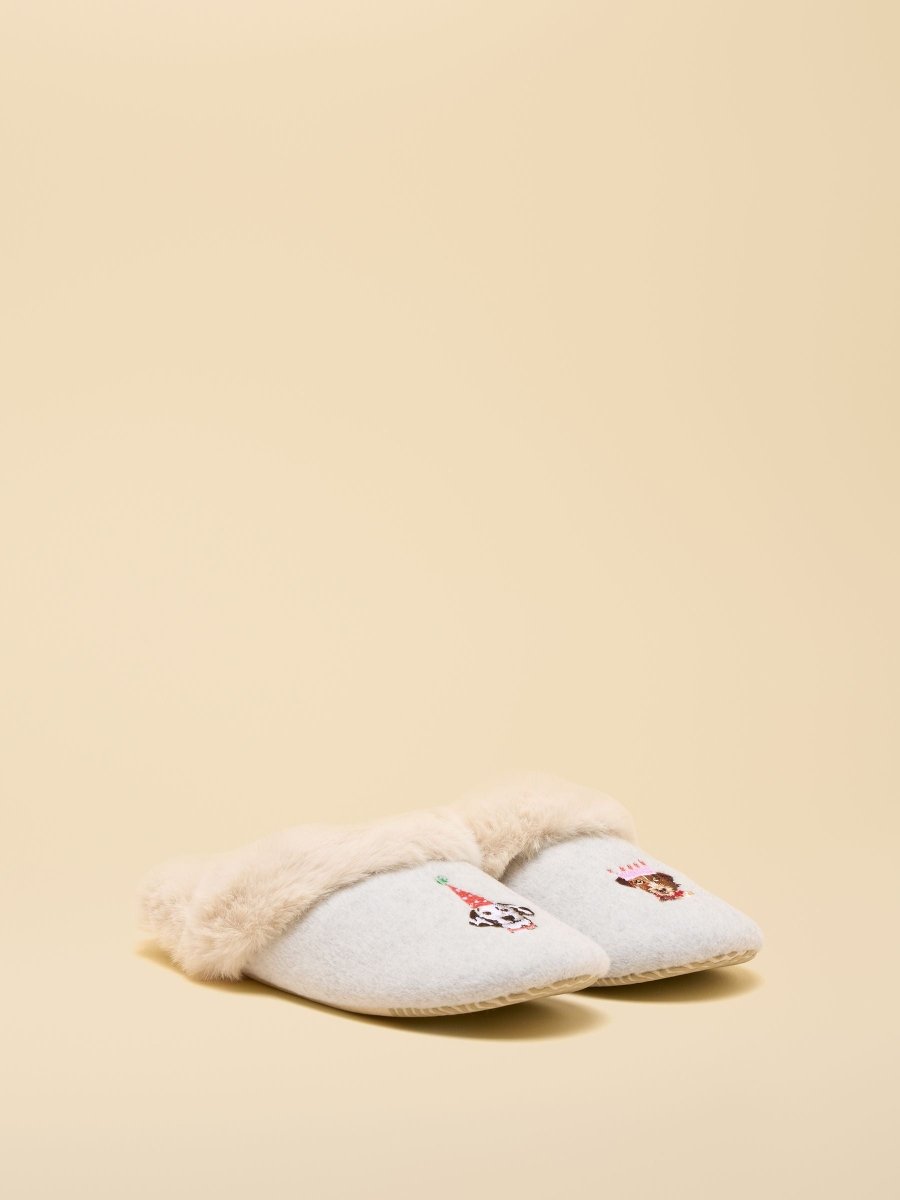 Slippet Luxe Grey Artwork Slipper - RUTHERFORD & Co