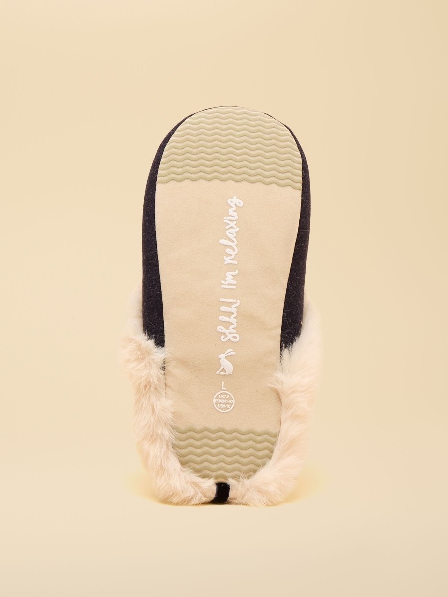 Slippet Luxe Navy Dog Slippers - RUTHERFORD & Co
