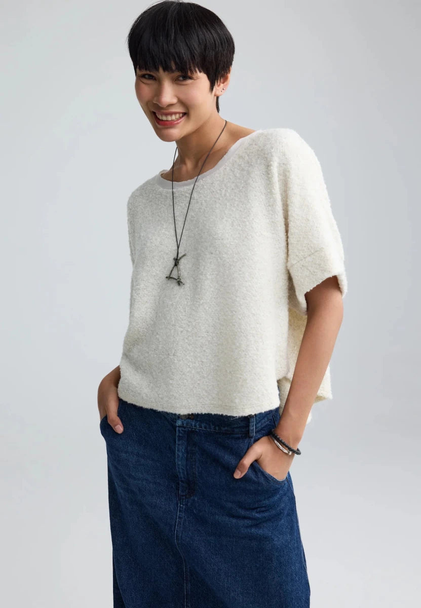 SLOANA Textured hemp & cotton blouse - RUTHERFORD & Co