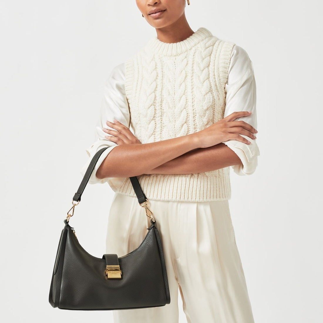 SLOANE STREET Medium Ziptop Shoulder - RUTHERFORD & Co