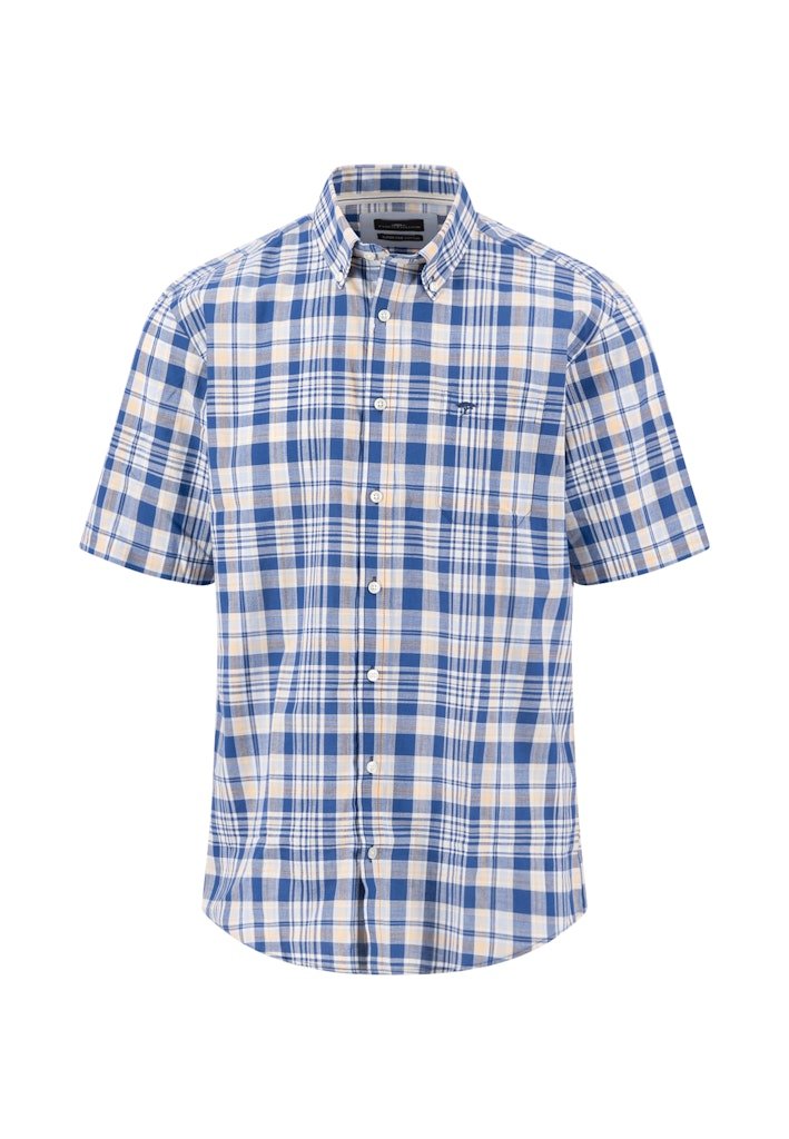 Slub Check, B.D., 1/2 Tangerine - RUTHERFORD & Co