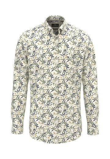Slub Flower Print, B.D., 1/1 Pale Yellow - RUTHERFORD & Co