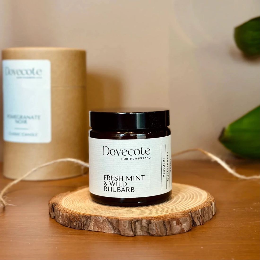 Small Amber Apothecary Candle - Mint & Rhubarb - RUTHERFORD & Co