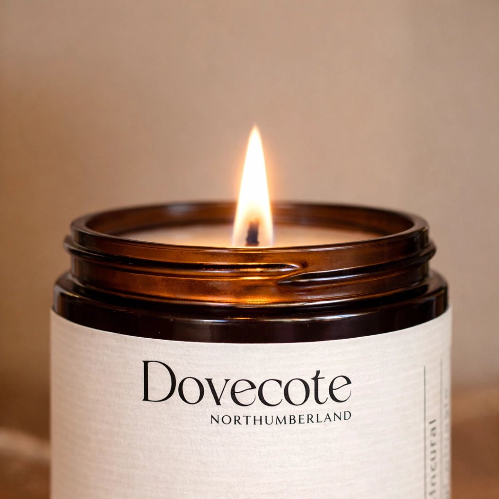 Small Amber Apothecary Candle - Winter in Northumberland - RUTHERFORD & Co