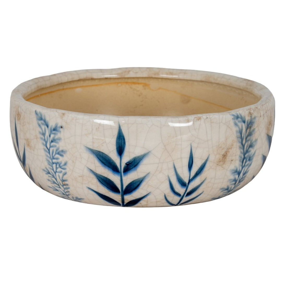 Small Blue Flora Bowl Pot - RUTHERFORD & Co