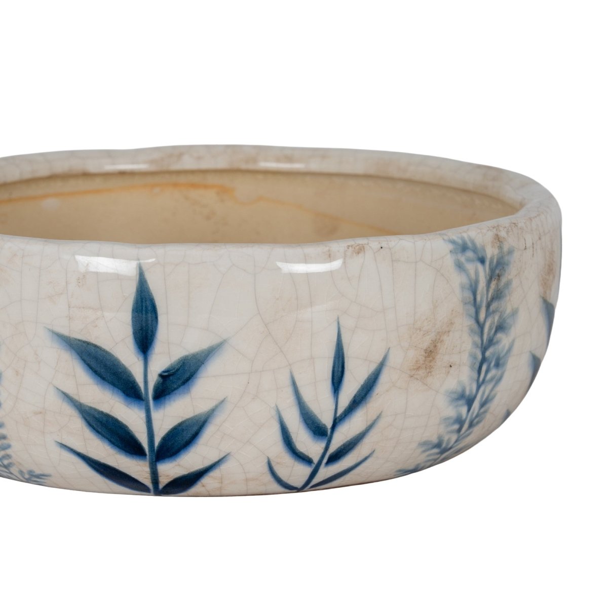 Small Blue Flora Bowl Pot - RUTHERFORD & Co