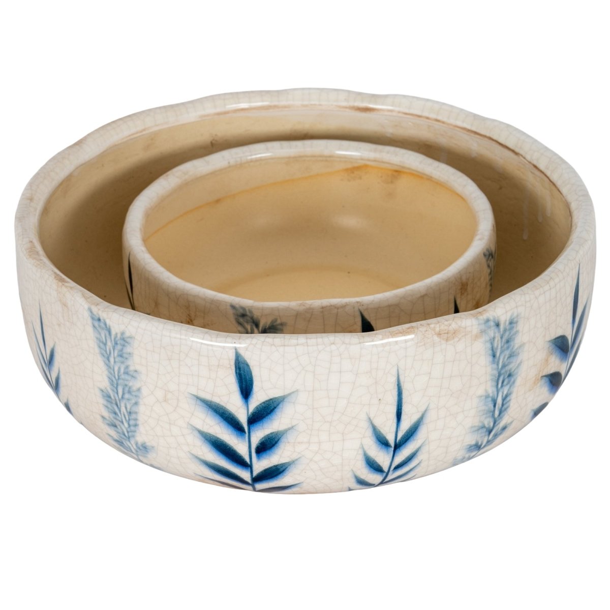 Small Blue Flora Bowl Pot - RUTHERFORD & Co