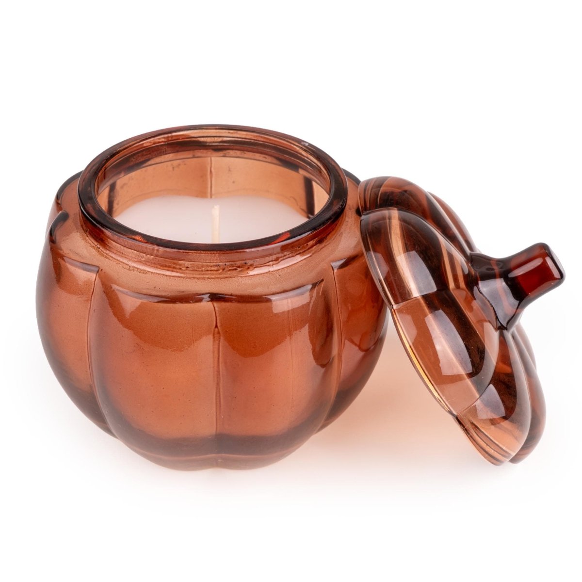 Small Glass Pumpkin Candle - Brown - RUTHERFORD & Co