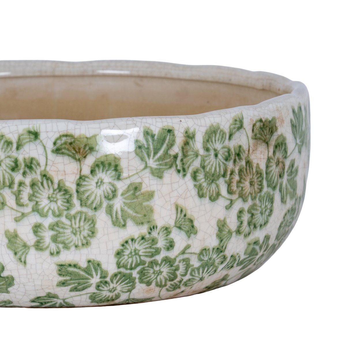 Small Green Clover Ceramic Bowl Pot - RUTHERFORD & Co