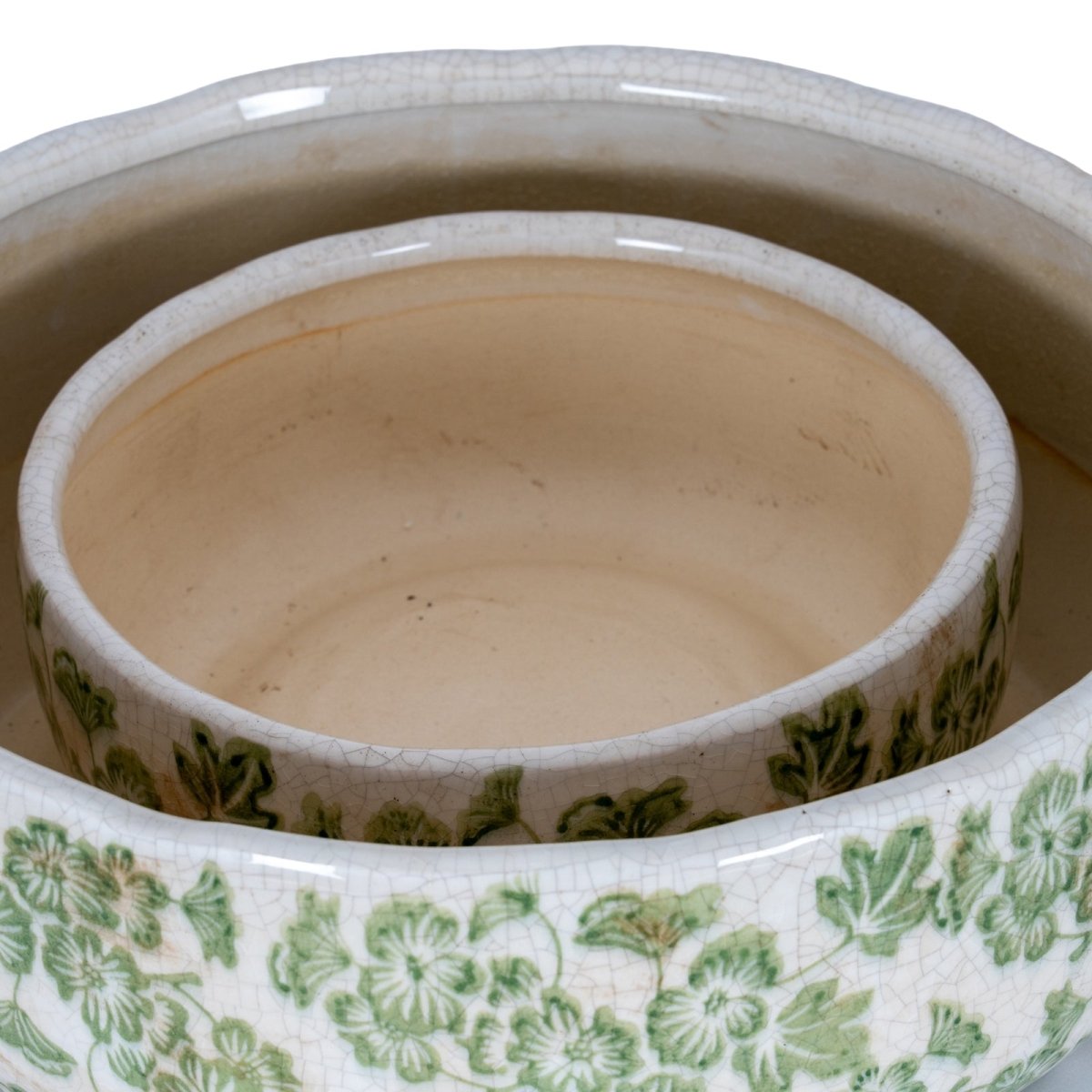 Small Green Clover Ceramic Bowl Pot - RUTHERFORD & Co