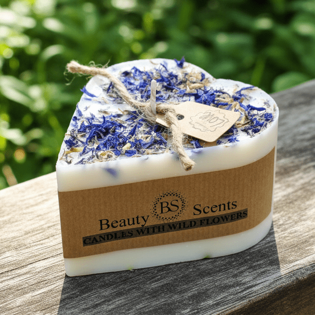 Small Heart Scented Candle with Wild Flowers - RUTHERFORD & Co