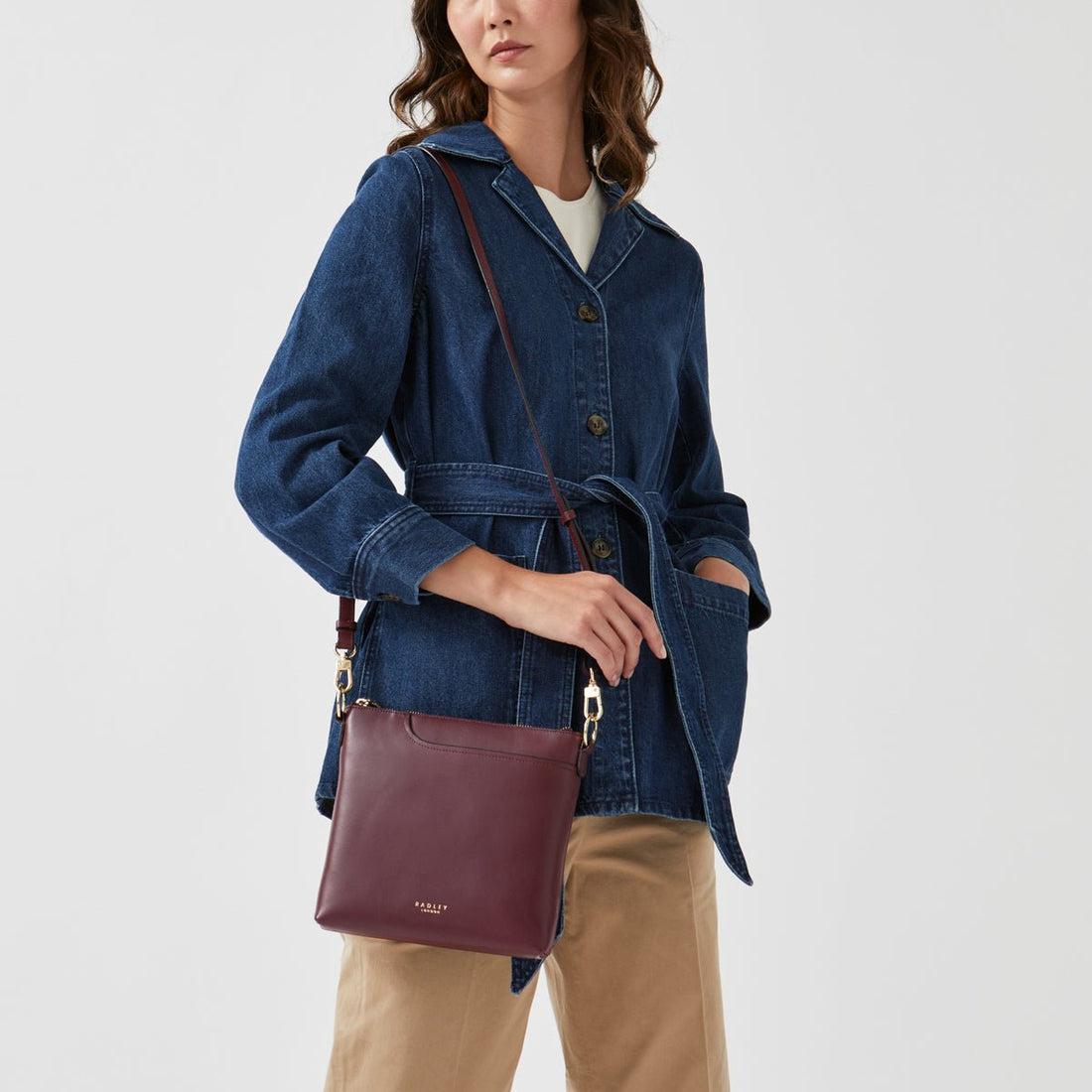 Small Ziptop Crossbody Dark Cherry - RUTHERFORD & Co