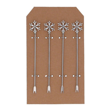 Snowflake Pack of 4 Metal Forks (16cm) - RUTHERFORD & Co