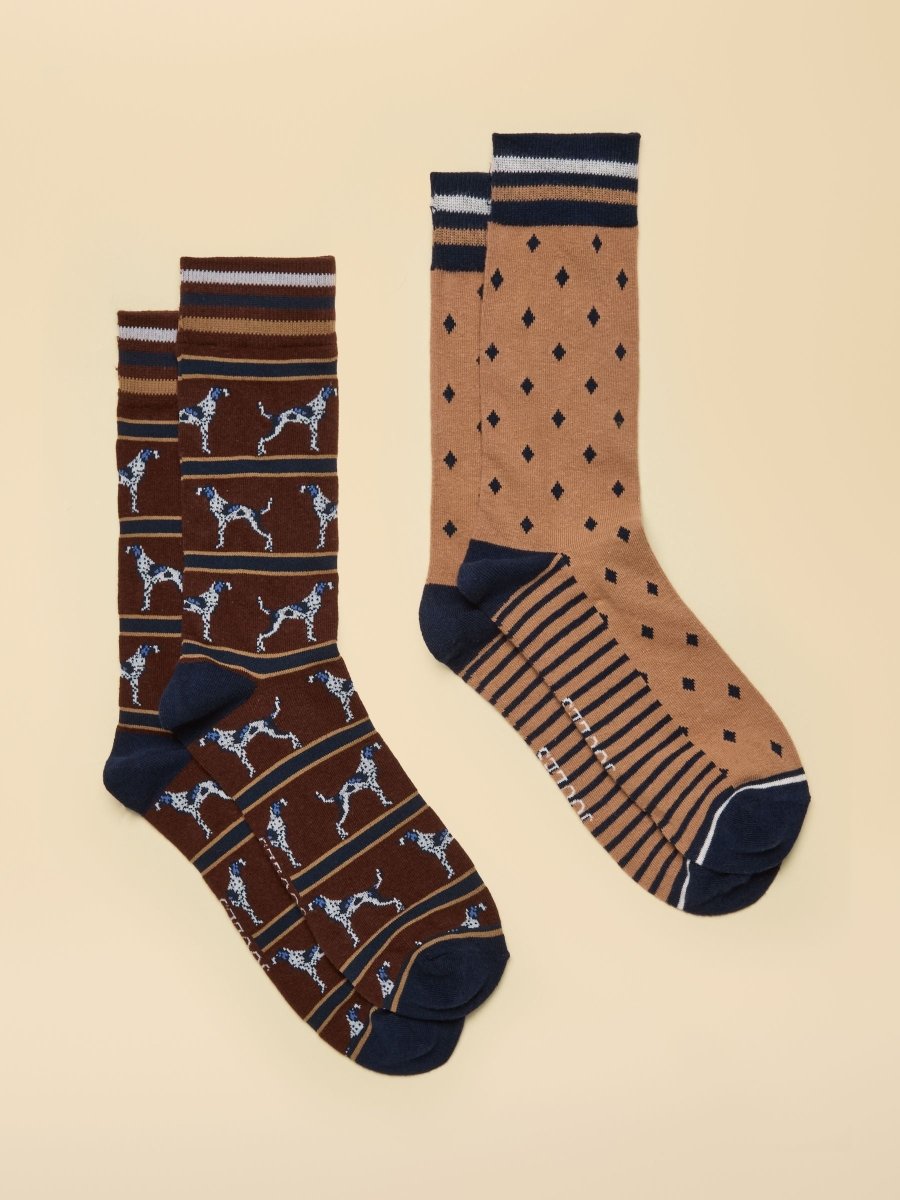 Socks 2 Pack (size 7-12) - Brown Dog - RUTHERFORD & Co