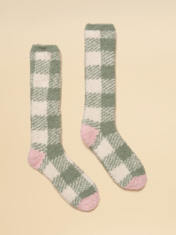 Socks (size 4-8) - Green Check - RUTHERFORD & Co